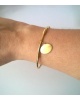 Bracelet jonc plaque ovale or jaune 750