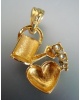 Pendentif arrosoir coeur or jaune 750 zirconiums