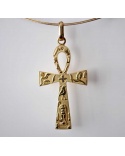 Cruz de vida egipcia Ankh en oro amarillo 750 Alen Dione PM