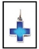 Croix carrée émaux bleus argent massif 925 Arior
