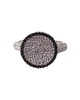 Bague pavé rond zirconiums noirs argent massif 925