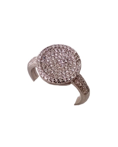 Bague pavé rond zirconiums argent massif 925