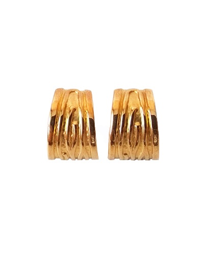 Boucles d'oreilles demi-anneau or jaune 750