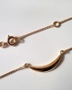 Collier fin demi-lune or jaune 750