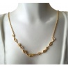 Collier fin motifs fleurs or jaune 750