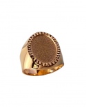 Sello oval hombre labrado oro amarillo 750