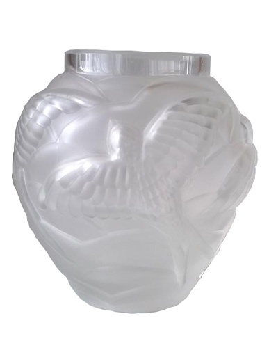 Vase hirondelle cristal satiné