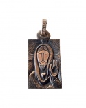 Medalla rectangular Cristo plata 925 envejecida