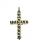 Cruz fantasía esmaltes verdes plata 925 Arior