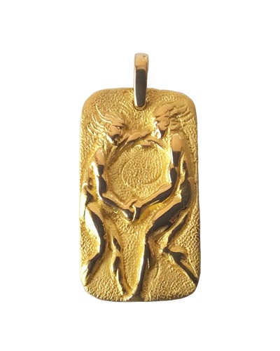 Pendentif signe du zodiaque gémeaux or jaune 750 Gay Frères