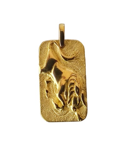 Pendentif signe du zodiaque taureau or jaune 750 Gay Frères