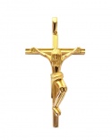 Grande croix avec Christ or jaune 750