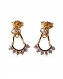 750 Yellow Gold Ear Jacket Earrings with Zirconiums