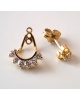 Boucles d'oreilles devant-derrière zirconiums or jaune 750