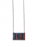 925 Silver Multicoloured Rectangle Necklace