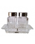 Salt and pepper shakers on tray ALA RCR crystal