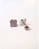 Boucles d'oreilles trèfles zirconiums argent massif 925