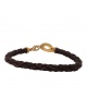 Bracelet cuir Donut or jaune 750