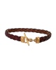 Bracelet cuir grain de café or jaune 750