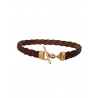 Pulsera cuero calabrote oro amarillo 18 kt