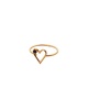 Bague coeur saphir or jaune 750