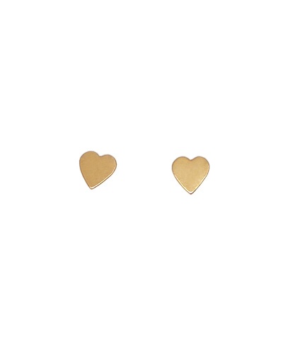 Pendientes corazón plano oro amarillo 18k