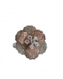 925 Silver Pink Vermeil Petals Ring with Zirconiums