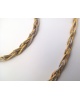 Bracelet spiga mat entrelacé bicolore plaqué-or