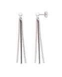 Earrings 3 chains rhodium plated 925 silver Caplain Saint André