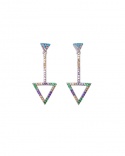 Pendientes Triángulo circonitas multicolores plata 925