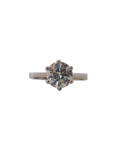 Bague solitaire triangle zirconium or gris 750