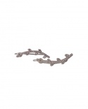 925 Silver Upwards Branch Earrings with Zirconiums