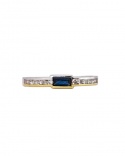 2 750 Yellow Gold Square Sapphire Ring With Diamonds