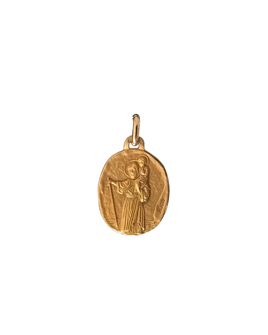 Médaille Saint Christophe 21mm or jaune 750 Augis