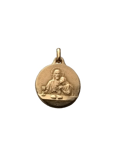 Médaille première communion or jaune 750 Rey Coquais