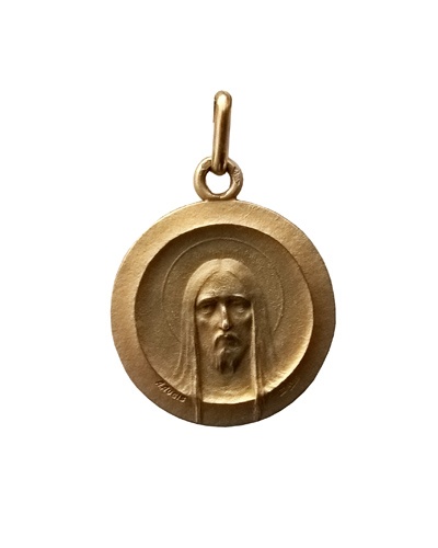 Médaille Christ moderne 22 mm or jaune 750 Augis