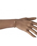 Pulsera barbada fina perla de cultura oro rosa 750