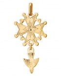 750 Yellow Gold Huguenot Cross