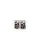 Boucles d'oreilles rectangle or blanc 750