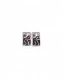Pendientes rectángulo oro blanco 750