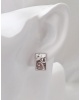 Boucles d'oreilles rectangle or blanc 750