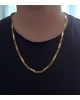 Chaine homme barrettes plates or jaune 750