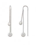 Boucles d'oreilles 3 chaines perles zirconiums argent 925 Caplain