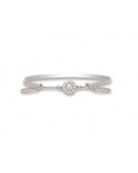 Bracelet Jonc et chaine zirconiums argent 925 Caplain