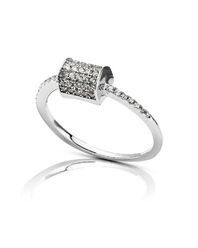 Bague cylindre zirconiums argent massif 925 rhodié