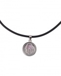 Collar Mano de Fátima circonitas rosa plata 925 rodiada y cristal