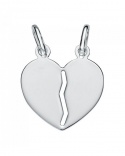 Pendentif coeur sécable avec 2 chaînes argent 925