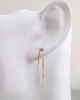 Boucles d'oreilles chaîne traversante perle culture or jaune 750