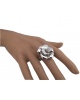 Grande bague Rose moderne argent 925 rhodié