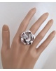 Grande bague Rose moderne argent 925 rhodié